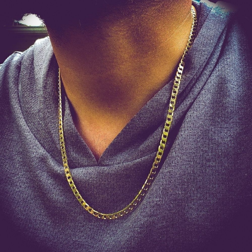 14k Gold Plated Flat Cuban Link Necklace